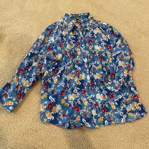 Lauren Ralph Lauren 100% cotton floral button down.